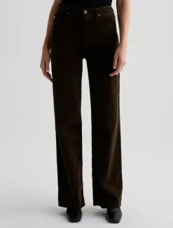 Velvet & Corduroy*AG Jeans - Kora Corduroy High-Rise Wide Leg RICH UMBER
