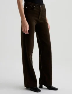 Velvet & Corduroy*AG Jeans - Kora Corduroy High-Rise Wide Leg RICH UMBER