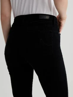 Velvet & Corduroy*AG Jeans - Mari Corduroy Mid-Rise Slim Straight SUPER BLACK