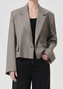 Blazers & Vestes*AGOLDE - Callie Cropped Blazer KHAKI WOOL