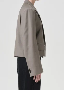 Blazers & Vestes*AGOLDE - Callie Cropped Blazer KHAKI WOOL