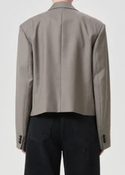 Blazers & Vestes*AGOLDE - Callie Cropped Blazer KHAKI WOOL