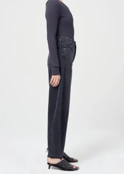 Long Sleeves*AGOLDE - Mika One Sleeve Bodysuit FOSSIL black