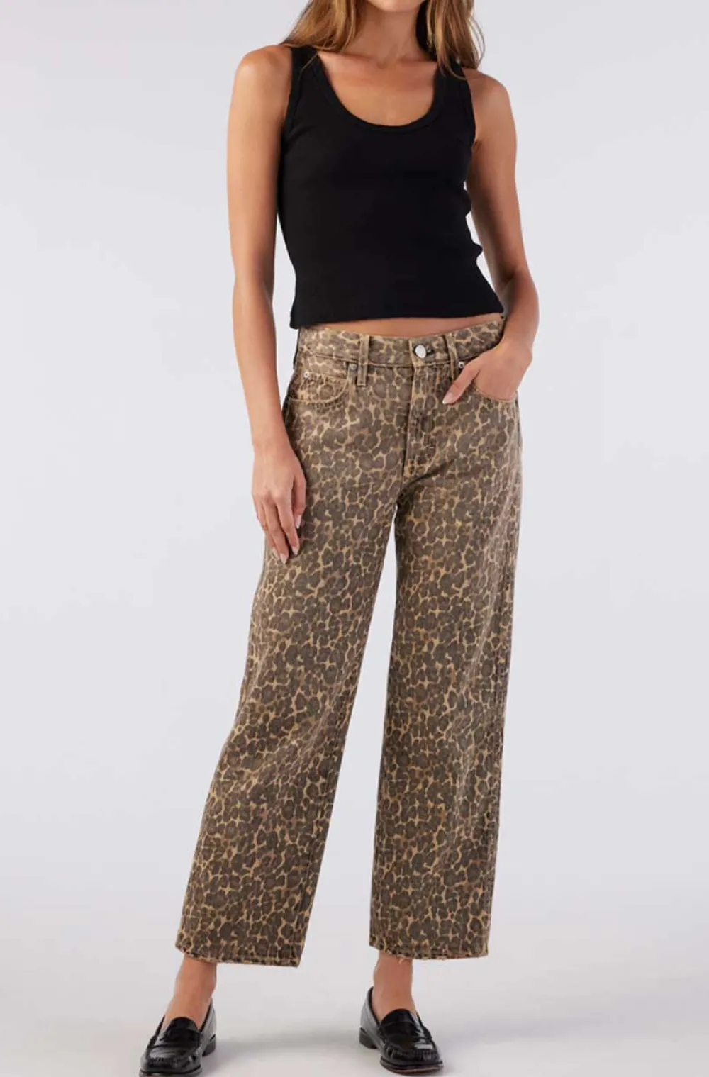 Large*AMO - Billie Loose Fit Straight Leg LEOPARD