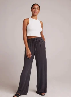 Trouser*Bella Dahl - Easy Pleated Wide Leg Pant SLATE CHARCOAL