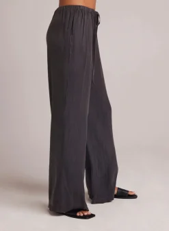 Trouser*Bella Dahl - Easy Pleated Wide Leg Pant SLATE CHARCOAL