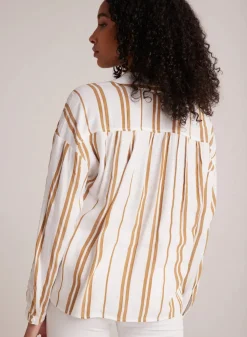 Blouses & Shirts*Bella Dahl - Shirred Shoulder Pullover REDWOOD STRIPE