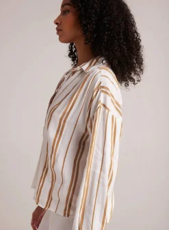 Blouses & Shirts*Bella Dahl - Shirred Shoulder Pullover REDWOOD STRIPE