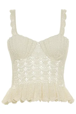 Without Sleeves*Carolina K - Crochet Seashell Top NATURAL