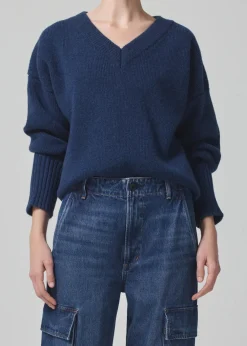 Wool & Cashmere*Citizen of Humanity Citizens of Humanity - Ana v-neck sweater INDIGO