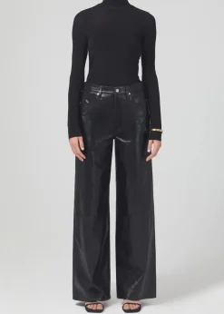 Add*Citizens of Humanity - Annina Haute Jambe Large Cuir Verni BLACK