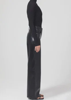 Add*Citizens of Humanity - Annina Haute Jambe Large Cuir Verni BLACK