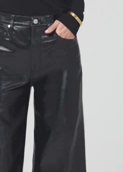 Add*Citizens of Humanity - Annina Haute Jambe Large Cuir Verni BLACK