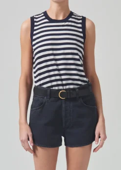 Without Sleeves*Citizens of Humanity - Jessie Modern Muscle Tee ECLIPSE STRIPE