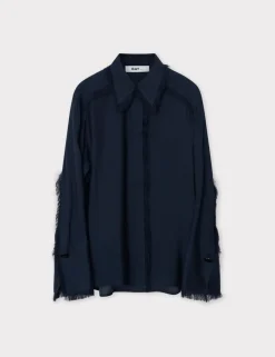 Blouses & Shirts*DAY - Havana Sheer Fringes DARK SAPPHIRE