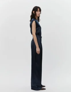 Trouser*DAY - Phoebe High Shine Blend RD DARK SAPPHIRE