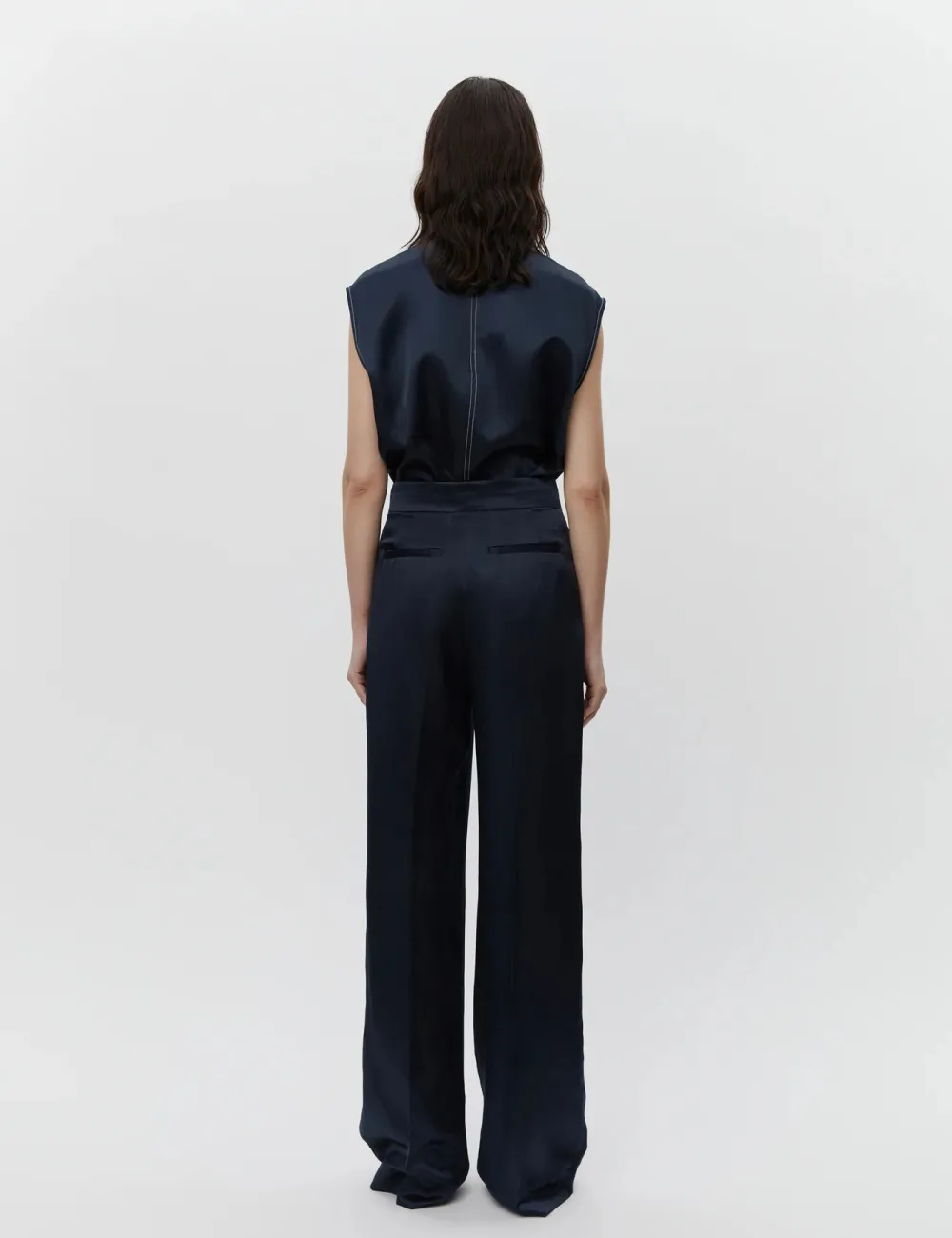 Trouser*DAY - Phoebe High Shine Blend RD DARK SAPPHIRE