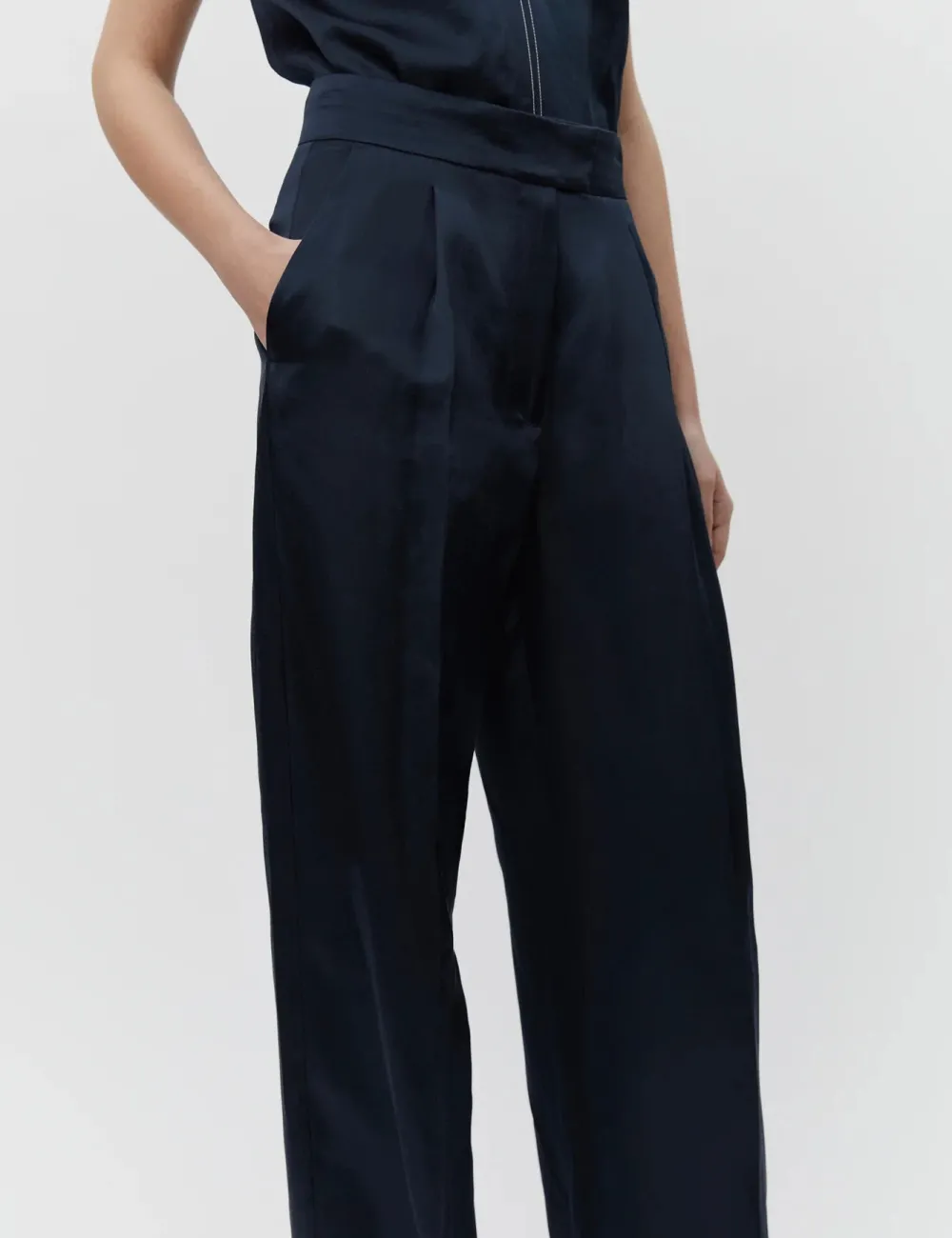 Trouser*DAY - Phoebe High Shine Blend RD DARK SAPPHIRE