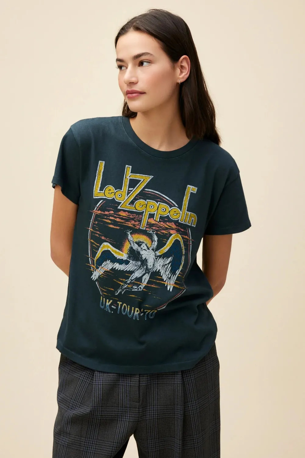 Short Sleeves*Daydreamer LA Daydreamer - Led Zeppelin Icarus Clouds Tour VINTAGE BLACK
