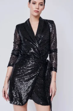Occasions|Short*Déluc Deluc - Volpe Sequined Mini Dress BLACK