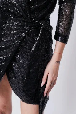 Occasions|Short*Déluc Deluc - Volpe Sequined Mini Dress BLACK