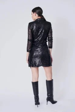 Occasions|Short*Déluc Deluc - Volpe Sequined Mini Dress BLACK