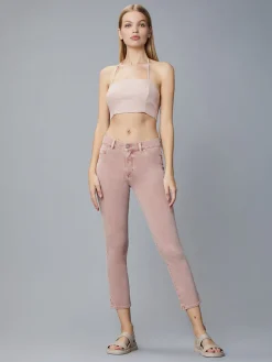 Right*DL 1961 DL1961 - Mara Instasculpt Straight Mid Waist Crop BLUSH lightpink