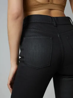 Right*DL 1961 DL1961 - Patti Straight High Waist Crop BLACK COATED