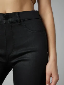 Right*DL 1961 DL1961 - Patti Straight High Waist Crop BLACK COATED