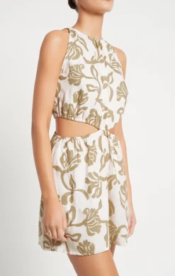 Short*Faithfull the brand - Di Tusa Robe Mini FLORAL SOLE OAT PRINT tan