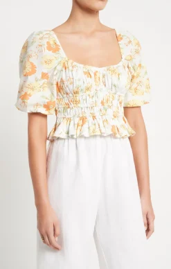 Short Sleeves*Faithfull the brand - Enrica Top PALERMO FLORAL PRINT