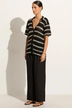 Blouses & Shirts*Faithfull the brand - Gioia Handmande Crochet Shirt BLACK/OFF WHITE