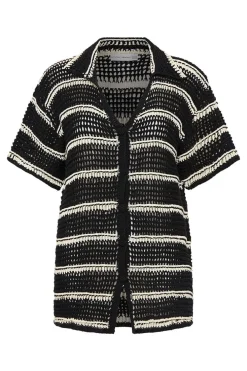 Blouses & Shirts*Faithfull the brand - Gioia Handmande Crochet Shirt BLACK/OFF WHITE