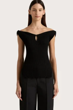 Without Sleeves*Faithfull the brand - Heidi Knit Top BLACK