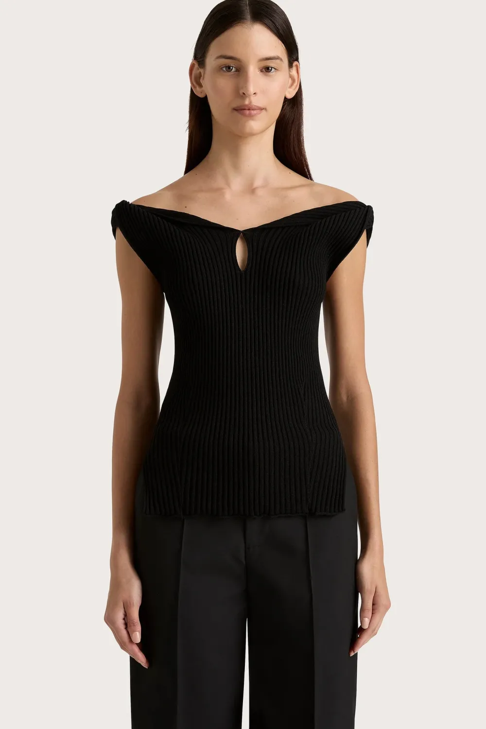 Without Sleeves*Faithfull the brand - Heidi Knit Top BLACK