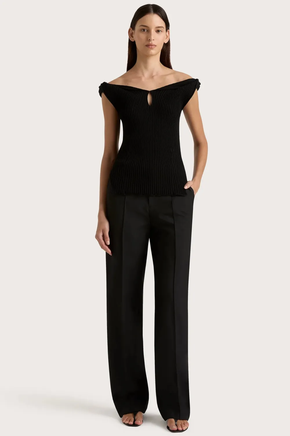 Without Sleeves*Faithfull the brand - Heidi Knit Top BLACK