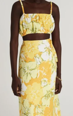 Without Sleeves*Faithfull the brand - Modie Tube Top LORETTA FLORAL yellow