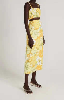 Without Sleeves*Faithfull the brand - Modie Tube Top LORETTA FLORAL yellow