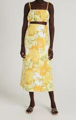 Without Sleeves*Faithfull the brand - Modie Tube Top LORETTA FLORAL yellow