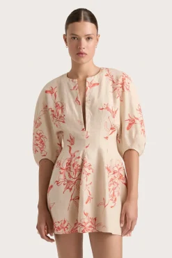 Short*Faithfull the brand - Soleil Mini Dress LEILANI PLACE PRINT/VERMILIO