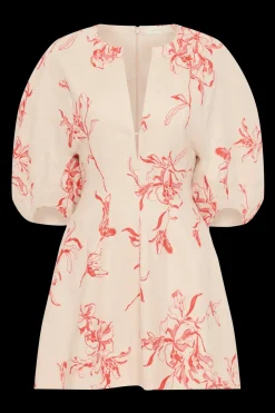 Short*Faithfull the brand - Soleil Mini Dress LEILANI PLACE PRINT/VERMILIO