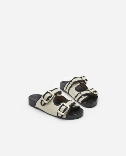 Sandals*Flattered - Bono CREME LEATHER