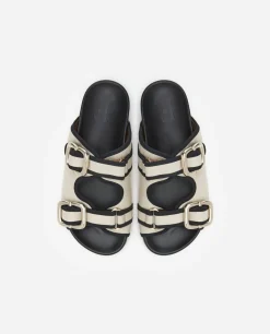 Sandals*Flattered - Bono CREME LEATHER