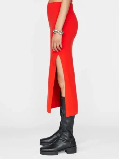 Wool & Cashmere*Frame - Compact Pencil Skirt BRIGHT RED