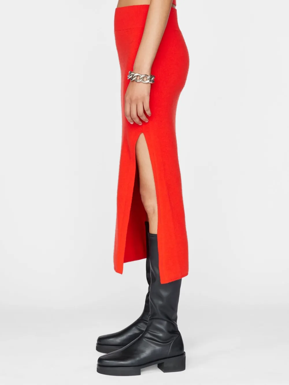 Wool & Cashmere*Frame - Compact Pencil Skirt BRIGHT RED