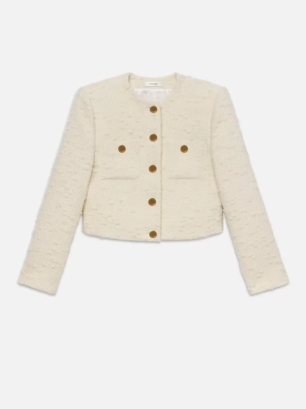 Blazers & Vestes*Frame - Cropped Button Front Jacket ECRU