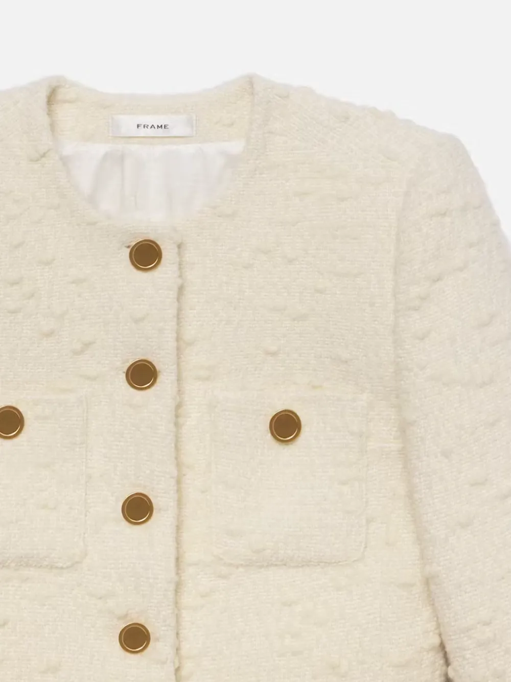 Blazers & Vestes*Frame - Cropped Button Front Jacket ECRU