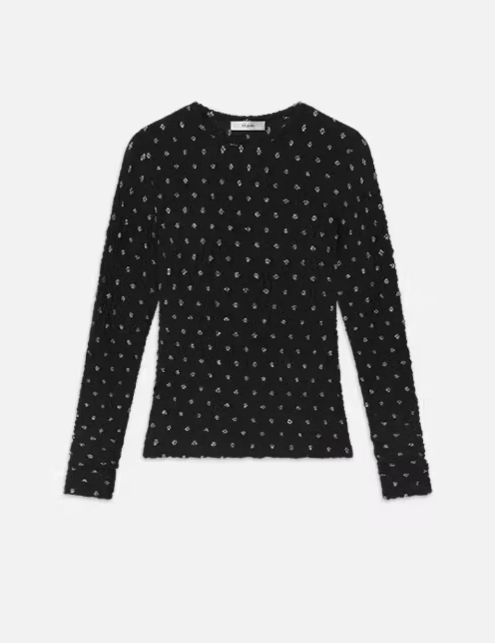 Long Sleeves*Frame - Dotted Stretch Mesh Top BLACK MULTI