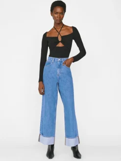 Large*Frame - High Rise Wide Leg Jeans With Hem MEADOW