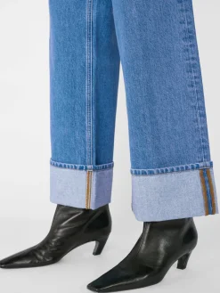 Large*Frame - High Rise Wide Leg Jeans With Hem MEADOW
